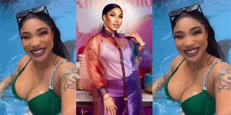 Tonto Dikeh Stirs Reactions As She Exposes Her Nip Le While Swimming At