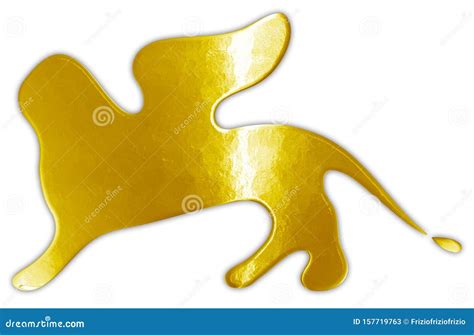 Lion of Venice Film Festival, Gold Metallic Style Logo, Editorial ...