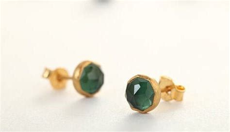 Green Aventurine Stud Earrings Green Aventurine Earrings Green