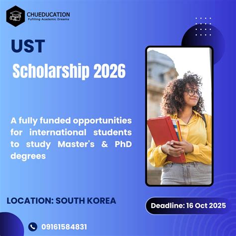 chu ust scholarships  fully funded south korea  university