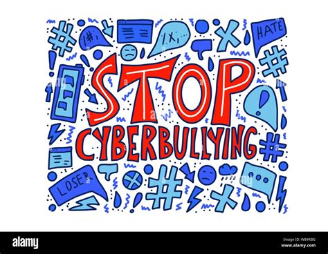 Stop Cyberbullying Slogan With Design Elements Vector Stylized Text And Decoration Stock Vector