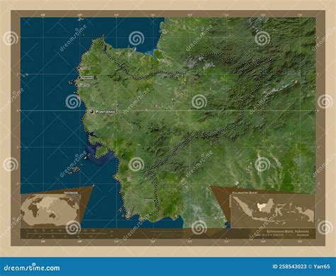 Kalimantan Barat Indonesia Low Res Satellite Labelled Points Of