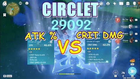 Circlet Atk Vs Crit Dmg Genshin Impact Youtube