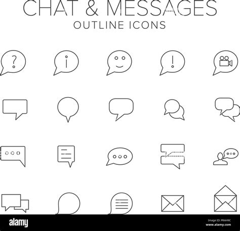 Chat And Messages Line Icon Set Stock Vector Image And Art Alamy