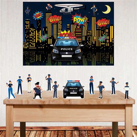 Kit Festa Polícia Painel Poli Banner E Displays Em Mdf Shopee Brasil