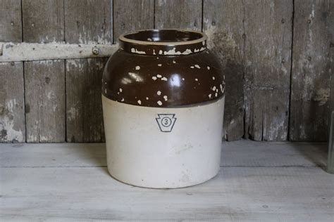 Antique Stoneware Crock Vintage 3 Gallon Crock Pennsylvania Crock