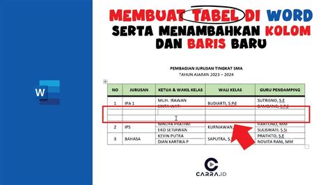 Cara Membuat Table Di Word Dan Menambahkan Kolom Dan Baris Baru YouTube