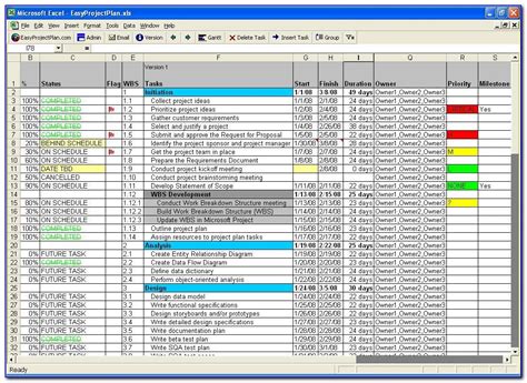 Project Management Templates Excel Free Download Prosecution2012