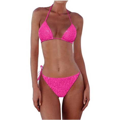 Women S New Sequin Bikini Triangle Multi Color Bikini Swimsuit Cute Bikinis For Women
