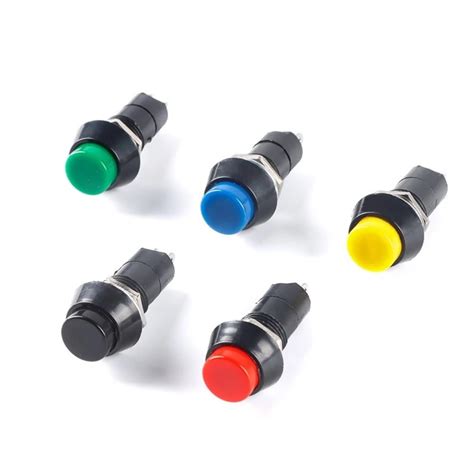 5pcs Pushbutton Switch PBS 11A B With Lock Reset 12mm 250V 3A Round