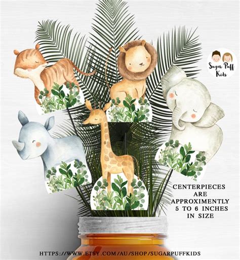 Instant Download Printable Safari Animals Centerpieces Safari Animal