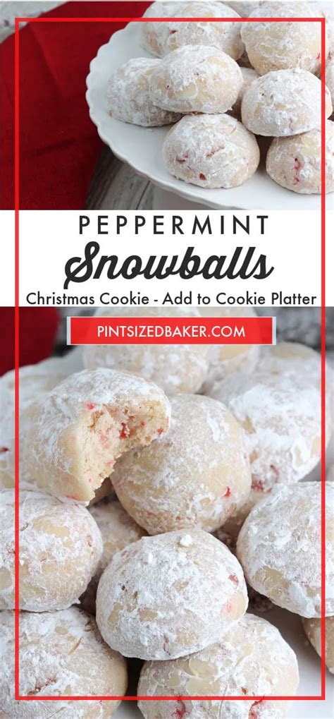 Peppermint Snowball Cookies • Pint Sized Baker