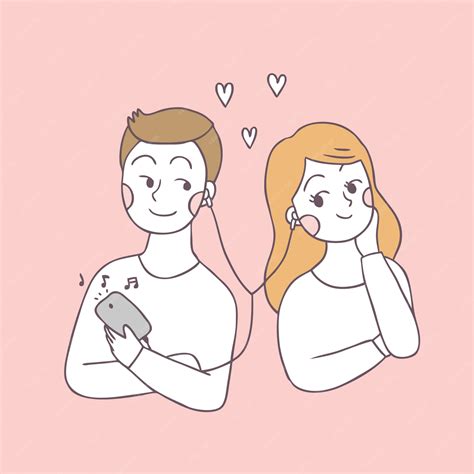 Premium Vector Cartoon Cute Valentines Day Couple And Love