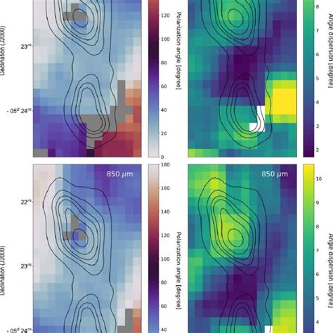 A polarization angle distribution in the OMC 1 region at 450 μm upper