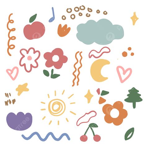 Cute Doodle Pattern Vector Art Png Colorful Cute Doodle Cute Doodle