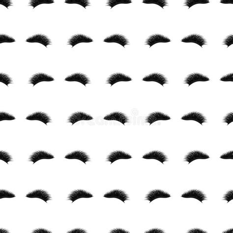 Eyelashes Seamless Pattern Vector Illustration Black And White Lashes