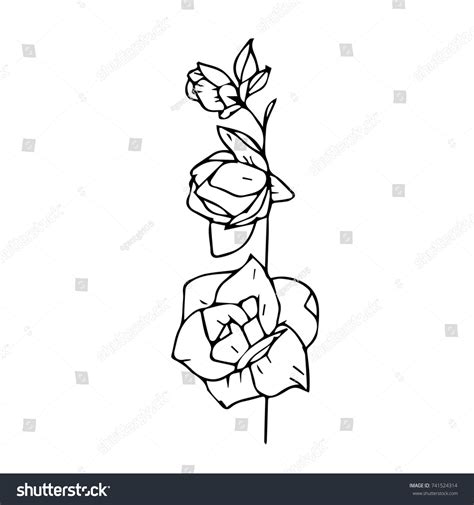 Flowers Vector Illustration Birthday Card Doodle Stock Vector (Royalty Free) 741524314 ...