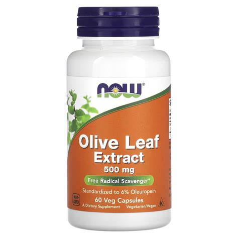 Now Foods Olive Leaf Extract 500 Mg 60 Veg Capsules