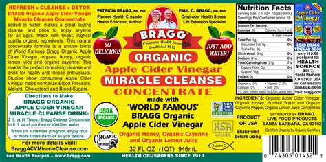 Bragg Organic Apple Cider Vinegar Miracle Cleanse Concentrate 74305014321 Ebay