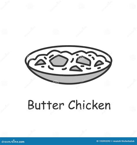 Hot Butter Chicken Cartoon Vector Illustration