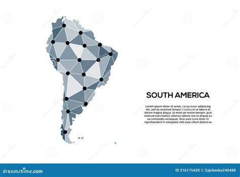 南美洲通信网络地图 城市灯光下低多全局地图矢量图像 以三角形和 向量例证 插画 包括有 背包 图象 216175420