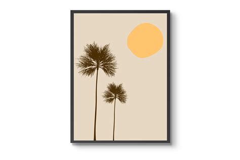 Boho Beach Wall Art Print Digital Download Boho Palms Sunset Etsy España