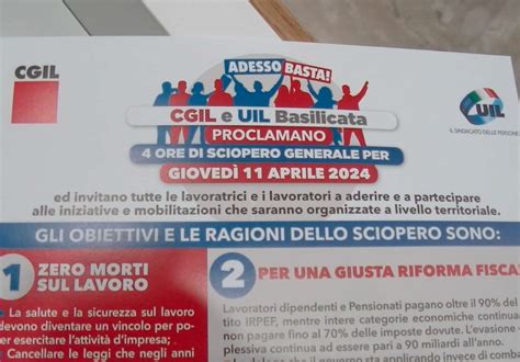 Gioved Aprile Sciopero Generale Di Cgil E Uil Trmtv