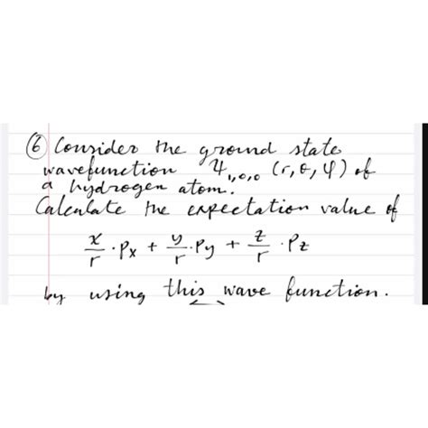 Solved 6 Consider The Ground State Wavefunction Chegg