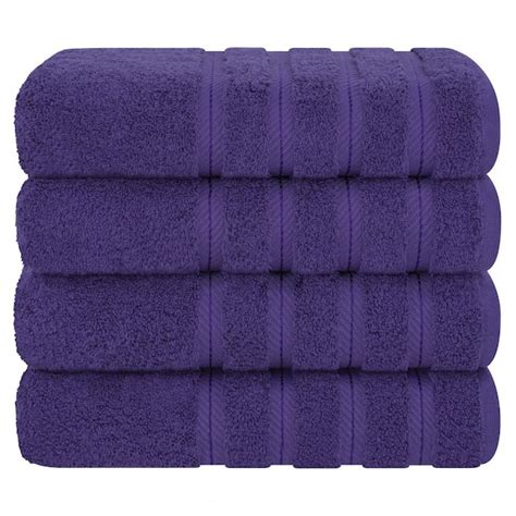 American Soft Linen Bath Towel Set, 4-Piece 100% Turkish Cotton Bath ...