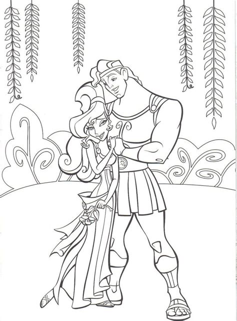 Dibujos De Hercules Y Megara Para Colorear Para Colorear Pintar E