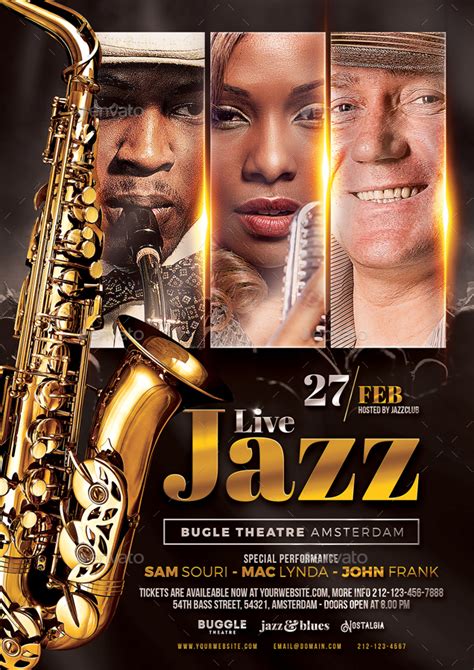 Jazz Music Flyer Print Templates Graphicriver