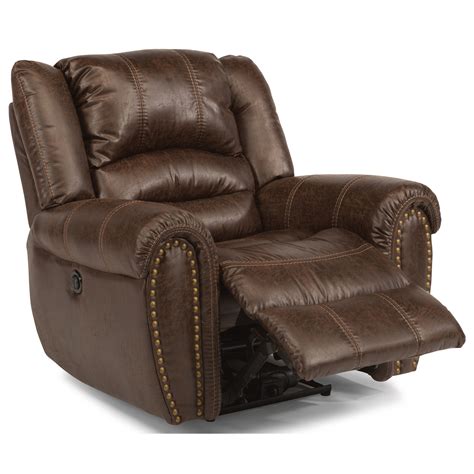 Flexsteel Latitudes Downtown Transitional Glider Recliner With Nailheads Reeds Furniture