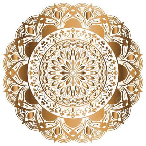 Luxury Gold Mandala Shiny Transparent Background With Golden Border