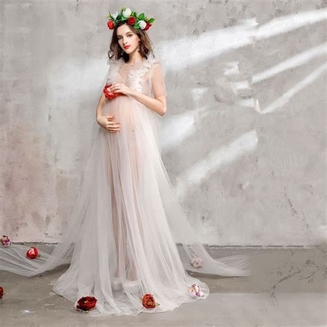 Le Couple Maternity Photography Tulle Maxi Gown White Maternity Tulle