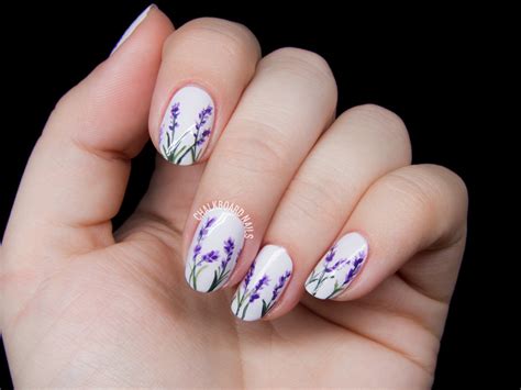 Lavender Blossoms Floral Nail Art Chalkboard Nails Phoenix Arizona