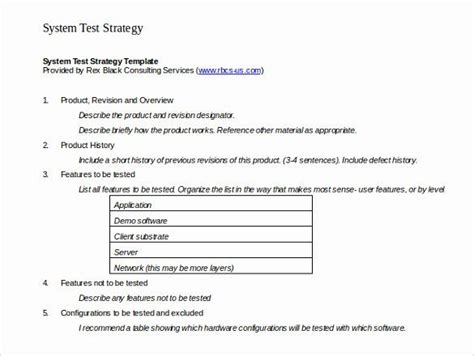 It Testing Plan Template Fresh Test Strategy Template 11 Word Pdf Ppt