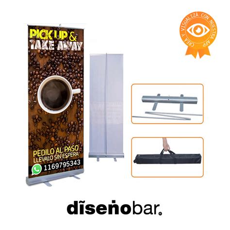 Porta Banner Roll Up Portátil gráfica y funda incluidos