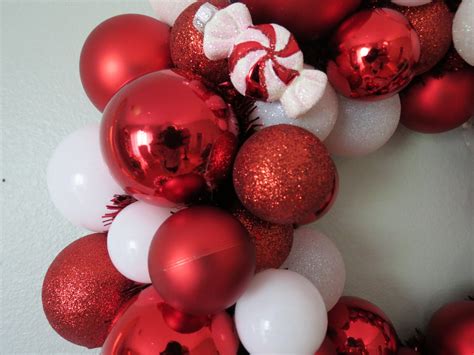 Peppermint Wreath In Southern Living Red And White Christmas Etsy