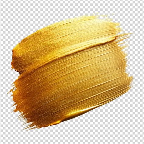 Premium Psd Gold Paint Brush Stroke Isolated On Transparent Background