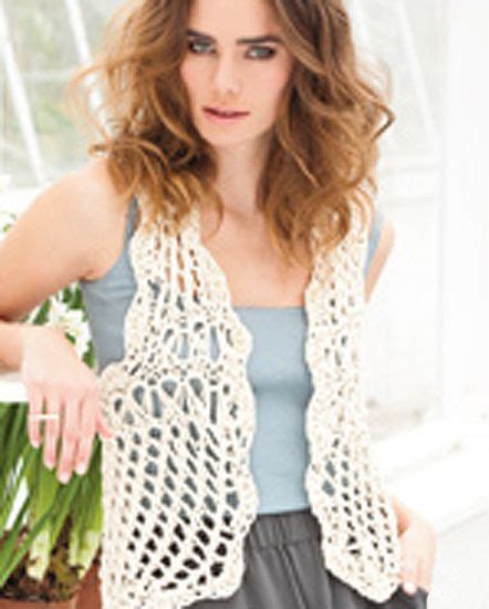 Original Not Pdf Leaflet No 2307 Size 32 34 36 Mary Maxim Crochet Pattern Crocheted Vest Adult