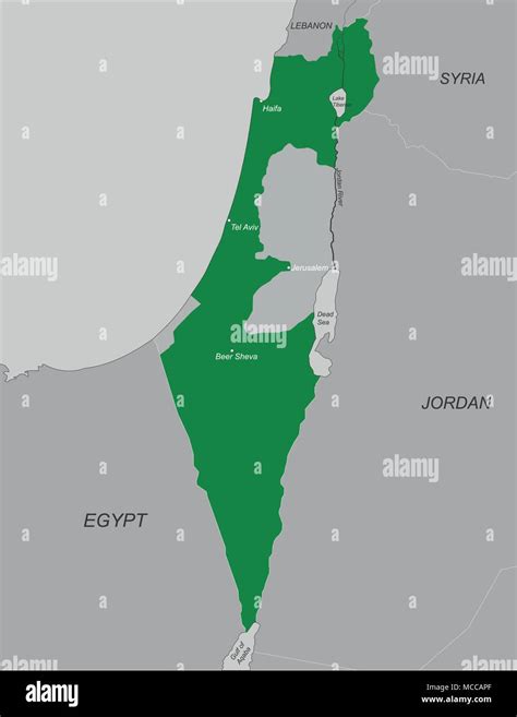 Political Map Of Israel Stock Vector Image And Art Alamy