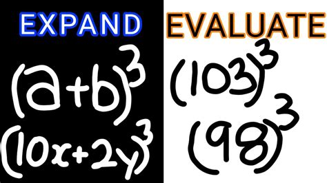 Expanding And Evaluating Cubes Of Binomials Explanation Class 10