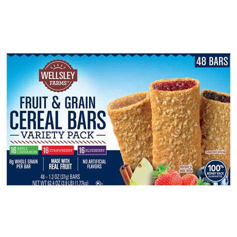 Wellsley Farms Fruit And Grain Cereal Bars Variety Pack 48 Ct Bjs