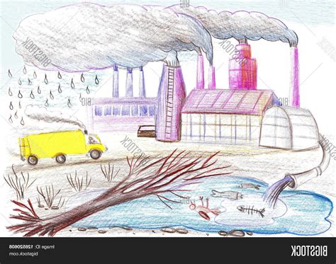 Factory Pollution Drawing at GetDrawings | Free download