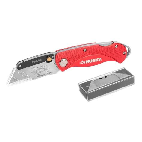 Husky Folding Lock Back Utility Knife 21113 The Home Depot