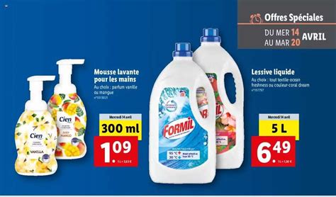 Promo Mousse Lavante Pour Les Mains Cien Lessive Liquide Formil Chez