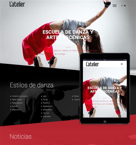 Diseño Página Web Escuela Danza Durango Latelier