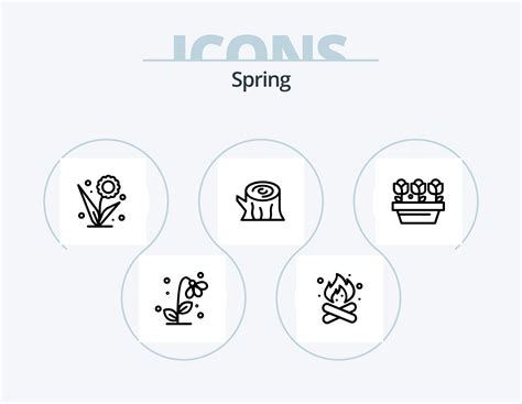 Spring Line Icon Pack 5 Icon Design. running. pauropoda. bath. insect. animal 19213648 Vector ...