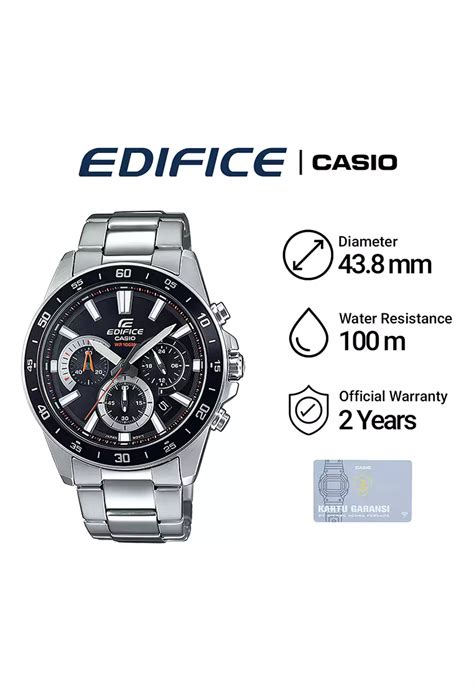 Jual CASIO Casio Edifice Jam Tangan Chronograph Pria Silver Black Dial