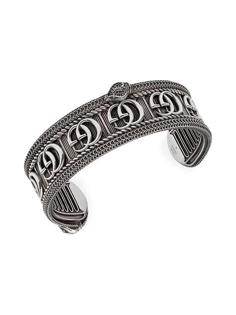 Gucci GG Marmont Silver Snake Bracelet In Metallic For Men Lyst